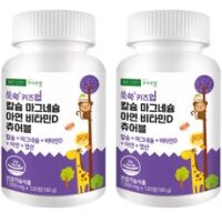 건국유업 쑥쑥 키즈업 칼슘 마그네슘 아연 비타민D 츄어블 180g, 120정, 2병