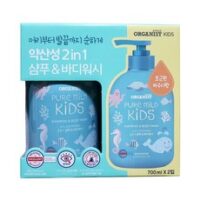 오가니스트 키즈 샴푸 앤 바디워시 700ml x 2 (1+1) 기획세트, 바닐라향(민트색)