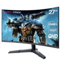 KOORUI 1800R 커브드 QHD 리얼 144Hz/MPRT 1ms 게이밍 모니터 27E6QC 블랙 [초광시야각/전용게임시스템 탑재]