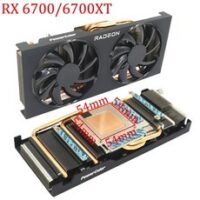 RX6600XT 파워컬러 라데온 RX 5500 5700 6600 6700 XT 비디오 카드용 GPU 방열판 RX5700XT RX5500XT, 4.RX 6700 6700XT  없음 RGBBlack