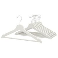 [이케아] 원목 나무 옷걸이 2세트 (16개) - 부메랑 / 흰색 내추럴 검정 / White Natural Black / Clothes Hanger - Bumerang, [흰색 White], 16개