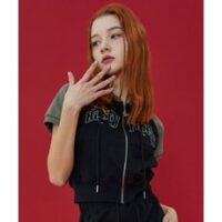 네스티팬시클럽 NASTY FANCY CLUB NF 제스트 스티치 후드 집업 블랙_F23QB461 NF ZEST STITCH 후드 ZIP UP 블랙_F23QB461