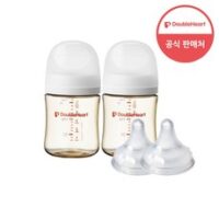 더블하트젖병 추천 상품 더블하트 모유실감 3세대 PPSU 베이직 트윈팩 160ml+젖꼭지(2입), 제뉴인화이트, 3세대 젖꼭지SS 외 BEST8