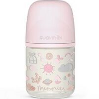 스와비넥스 신생아용 안심 유리젖병, 메모리즈 핑크, 120ml, 1개