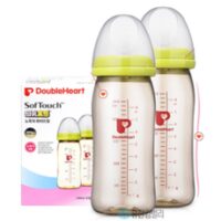 더블하트 소프트터치 모유실감 PPSU 젖병 240ml 트윈팩, 그린, 2개