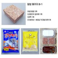 밑밥 크릴 실속 패키지 - 밑밥3개 + 파우더1개 + 압맥1개 + 각크릴1개 (감성돔밑밥 바다낚시미끼 크릴새우 집어제 백크릴 각크릴), B-1. B급밑밥3 감성천국1 압맥1 각크릴1