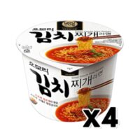 유어스 오모리 김치찌개라면 큰컵 큰사발 150g x 4개 (무료배송)